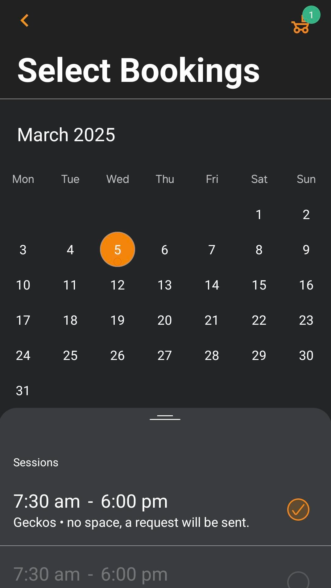 Casual Day Booking Calendar2